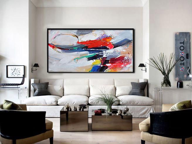Panoramic Palette Knife Contemporary Art #L8D - Click Image to Close